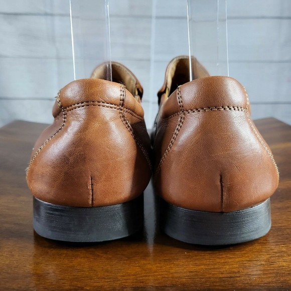 Aldo Mens Brown Leather Classic Casual Square Toe Slip On Loafer Size 9.5 - Picture 7 of 8